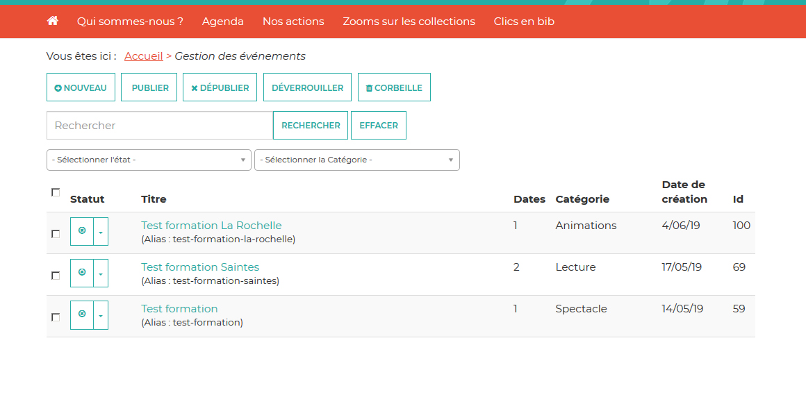 nouvel evenement
