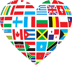 Image de pleins de drapeaux formant un coeur