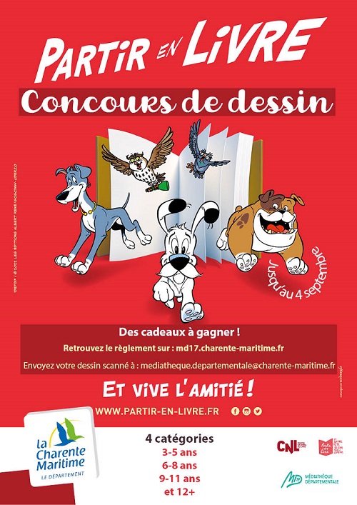 Affiche concours dessin partir en livre2022